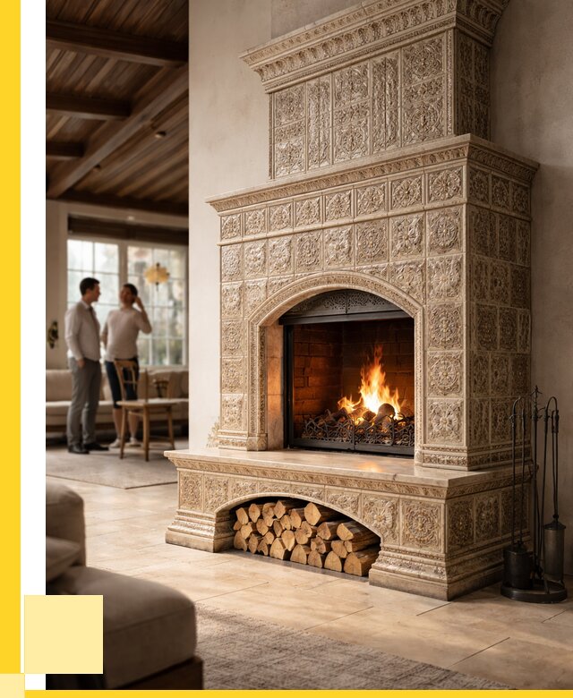 Купить изразцовый камин в Рубцовске от 252825 р. | ЭриданРбц