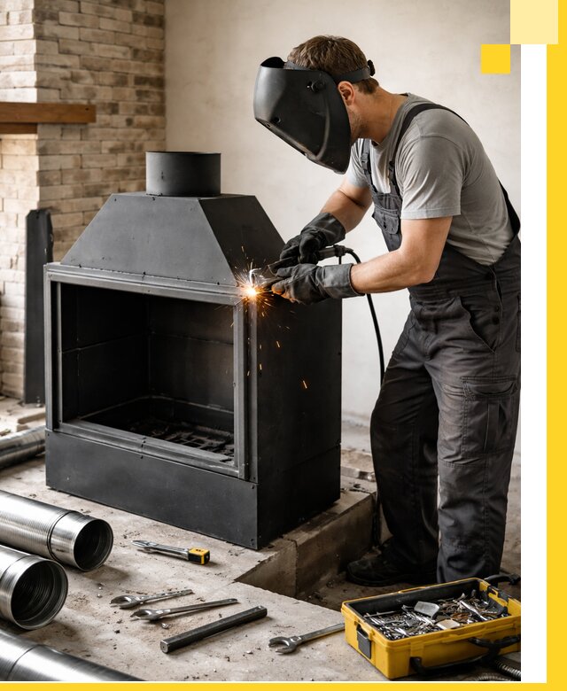 Продажа и установка металлических каминов в Рубцовске под ключ