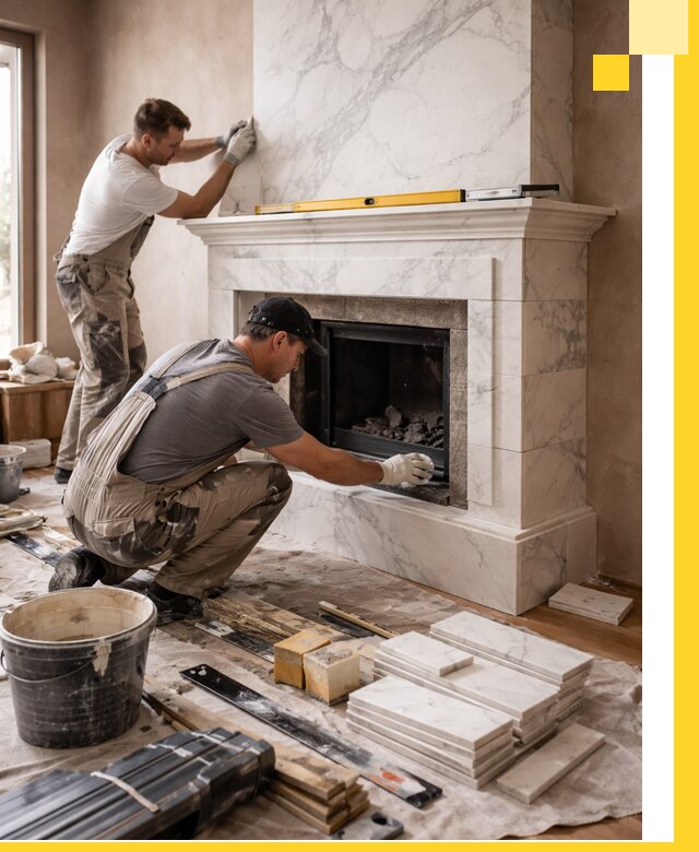 Отделка каминов в Рубцовске качественные облицовочные работы