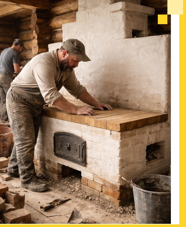 Проектирование и установка русской печи с лежанкой в Рубцовске