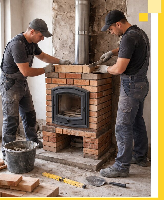 Монтаж печи камина под ключ в Рубцовске с гарантией и пусконаладкой