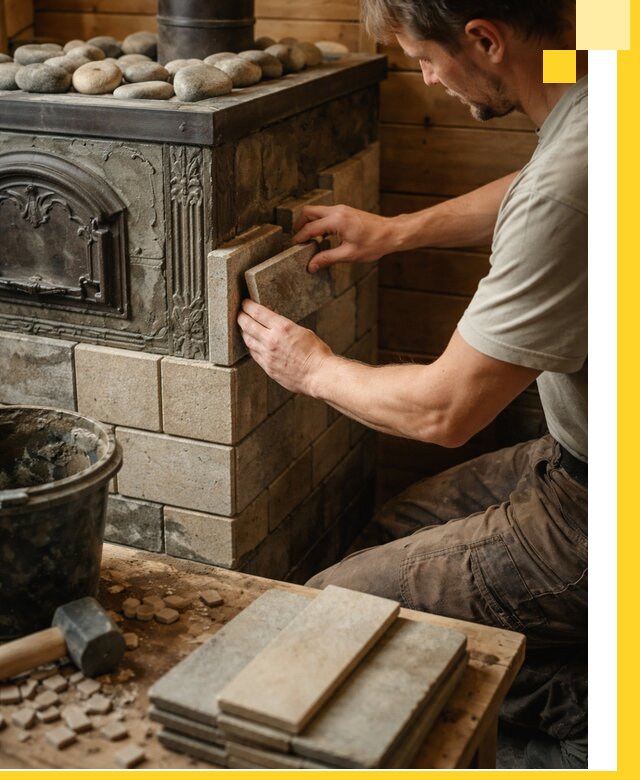 Облицовка банных печей в Рубцовске профессиональная отделка