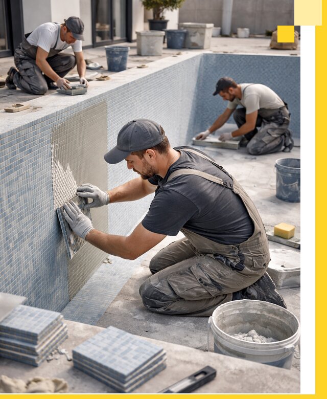 Облицовка бассейнов в Рубцовске плитка мозаика гидроизоляция