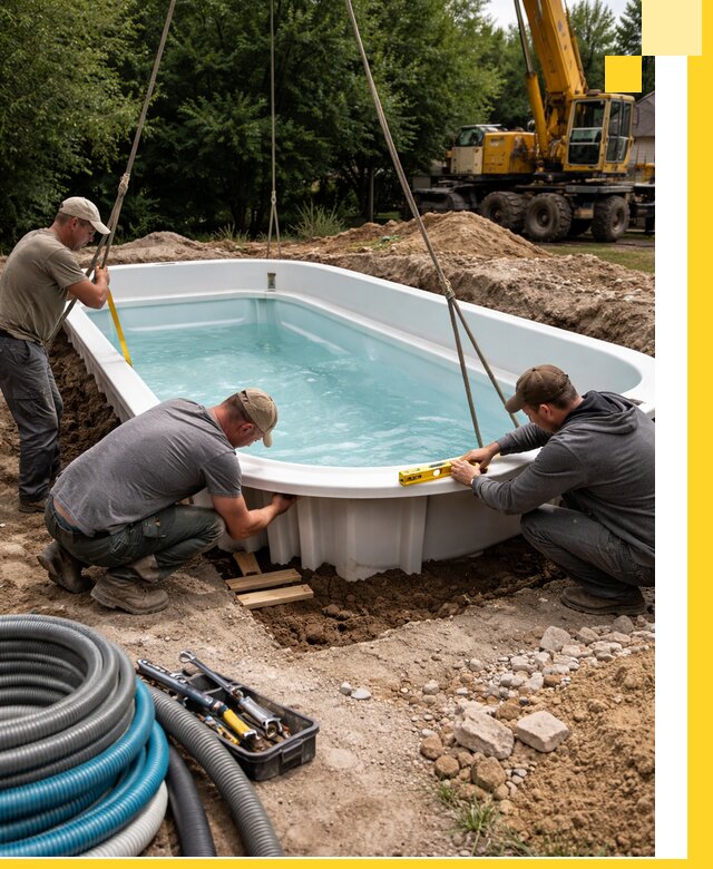 Установка и монтаж композитных бассейнов под ключ в Рубцовске