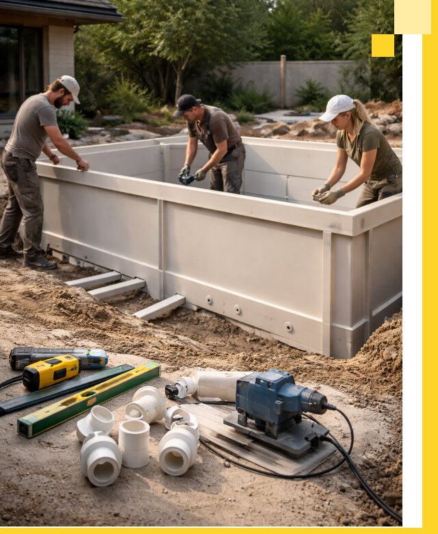 Установка полипропиленовых бассейнов под ключ в Рубцовске