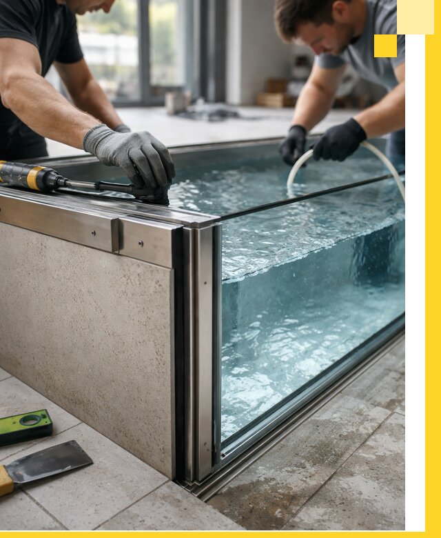 Проектирование и монтаж стеклянных бассейнов в Рубцовске