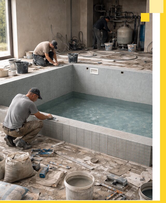 Строительство и монтаж бассейнов в помещении в Рубцовске