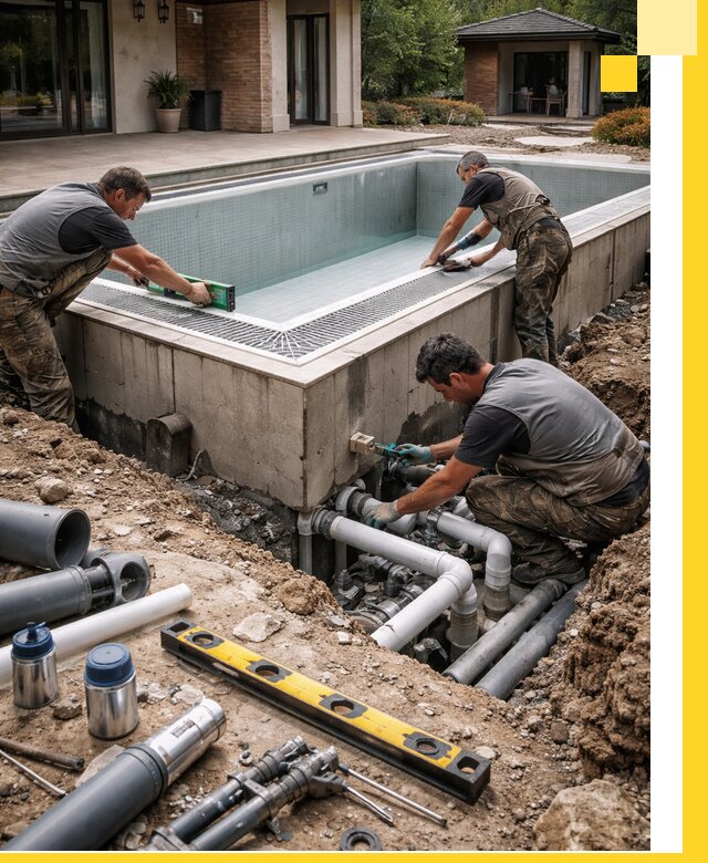 Строительство переливных бассейнов в Рубцовске под ключ