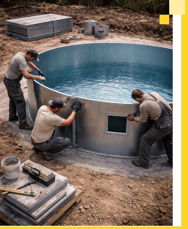 Круглые бассейны под ключ в Рубцовске проектирование и монтаж