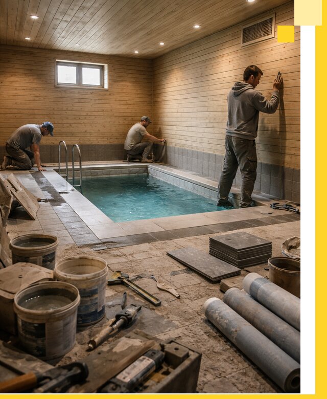 Строительство бани с бассейном и сауной под ключ в Рубцовске