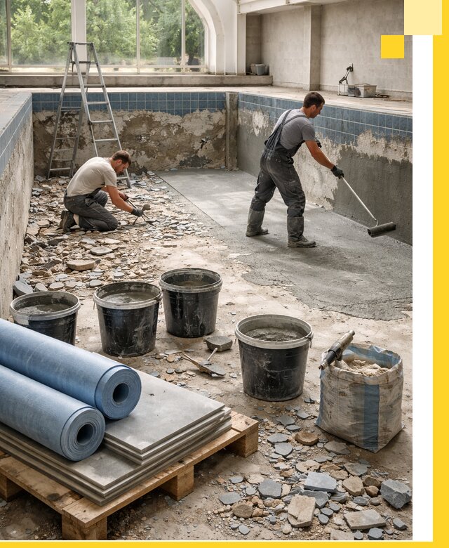 Реконструкция бассейнов в Рубцовске: ремонт, гидроизоляция