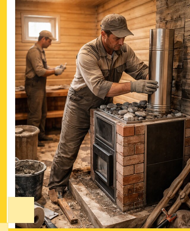 Монтаж печи в бане под ключ в Рубцовске от 20226 р. | ЭриданРбц