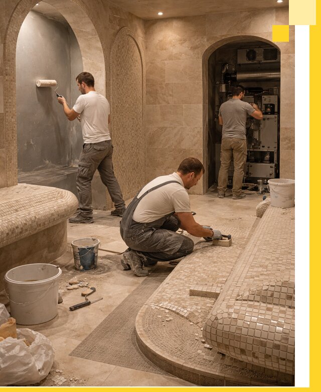 Строительство бани с хамамом и бассейном под ключ в Рубцовске