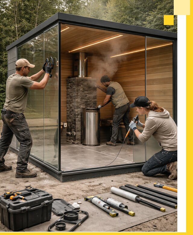 Проектирование и строительство стеклянных бань в Рубцовске