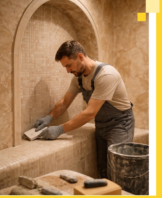 Профессиональная отделка хамамов с мозаикой под ключ в Рубцовске